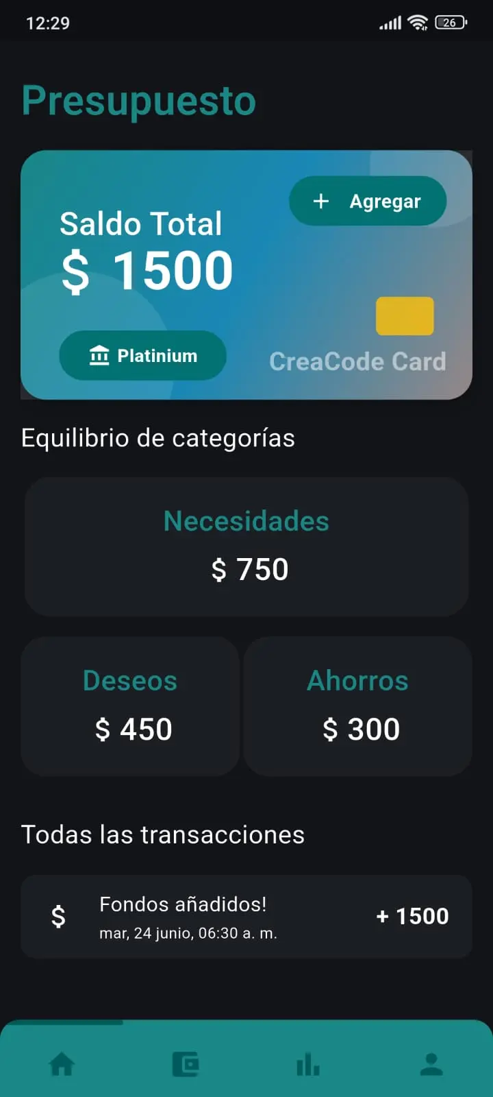 Presupuesto - App móvil para gestión financiera personal